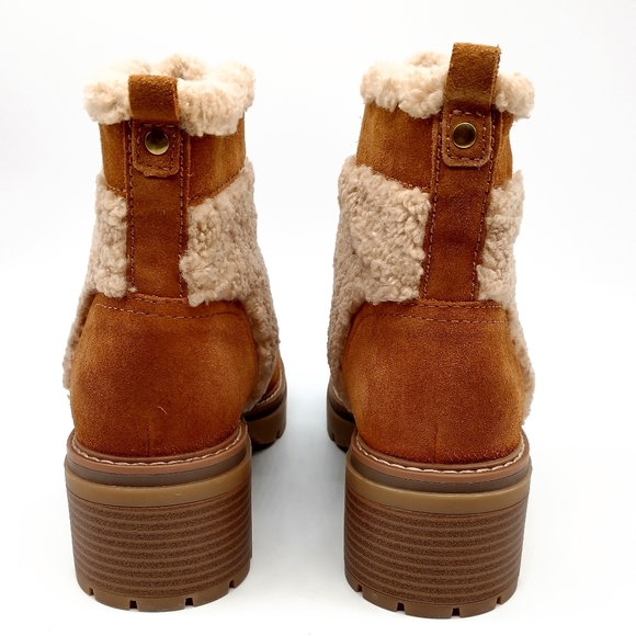 Naturalizer Jett Ankle Boots Brown Shearling Suede Winter Women's Size 9 - Picture 3 of 5